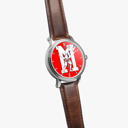 Row One Brand vintage early 1900s Ole Miss Rebels baseball art watch with brown leather band