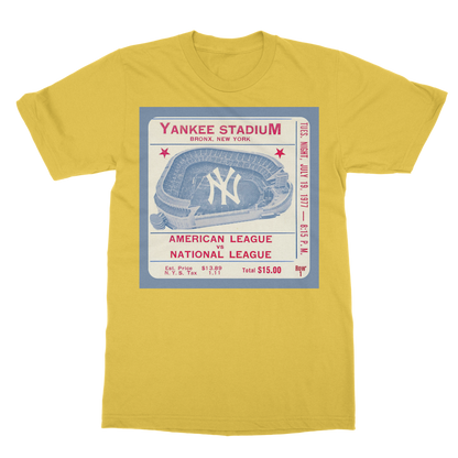 1977 New York Yankees Ticket Stub Classic Heavy Cotton Adult T-Shirt