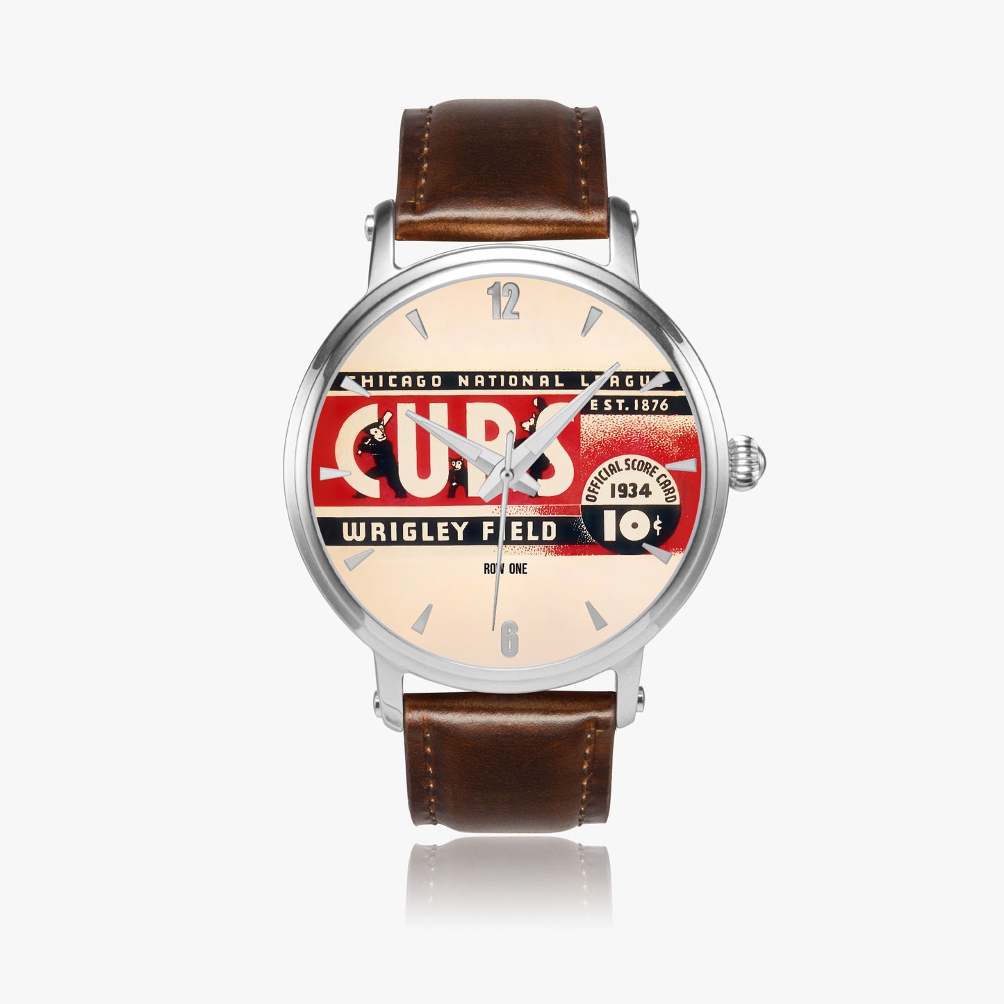 Brown Leather 1934 Chicago Cubs Baseball Score Card Art Watch from Row One Brand
