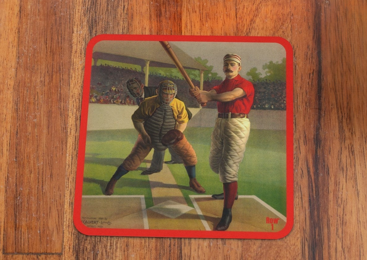 1895 Baseball Art Calvert Litho Company Detroit | Row One Brand Vintage Art Drink Coasters