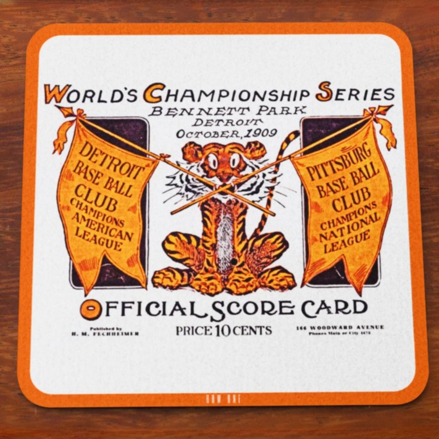 1909 Detroit Tigers Scorecard Coasters