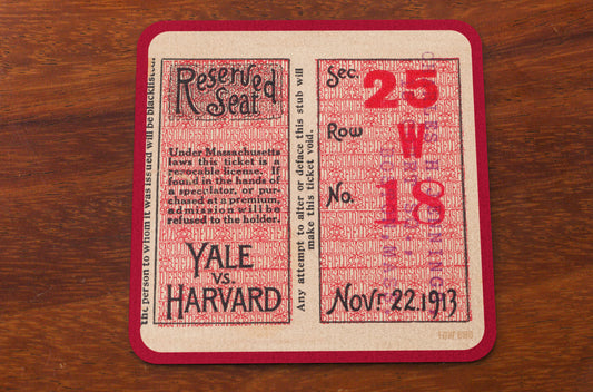 1913 Harvard vs. Yale Football Ticket Coaster Set (4)