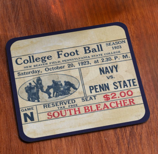 1923 Navy vs. Penn State Football Ticket Drink Coasters