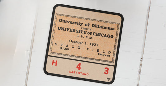 1927 Chicago vs. Oklahoma Football Ticket Drink Coasters