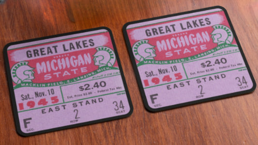 1945 Great Lakes Naval Station vs. Michigan State Spartans Ticket Coasters