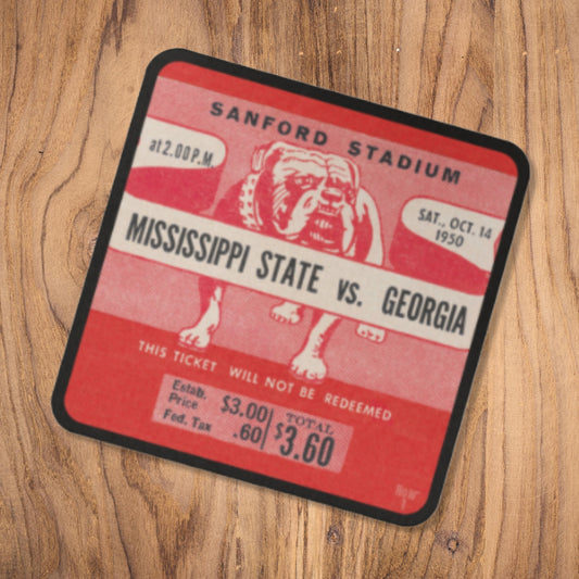 1950 Mississippi State Bulldogs at Georgia Bulldogs Ticket Coasters