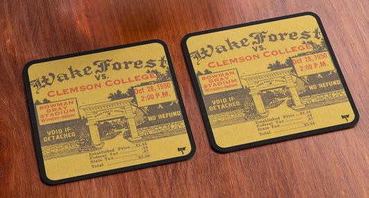 1950 Wake Forest vs. Clemson College Football Ticket Stub Coasters