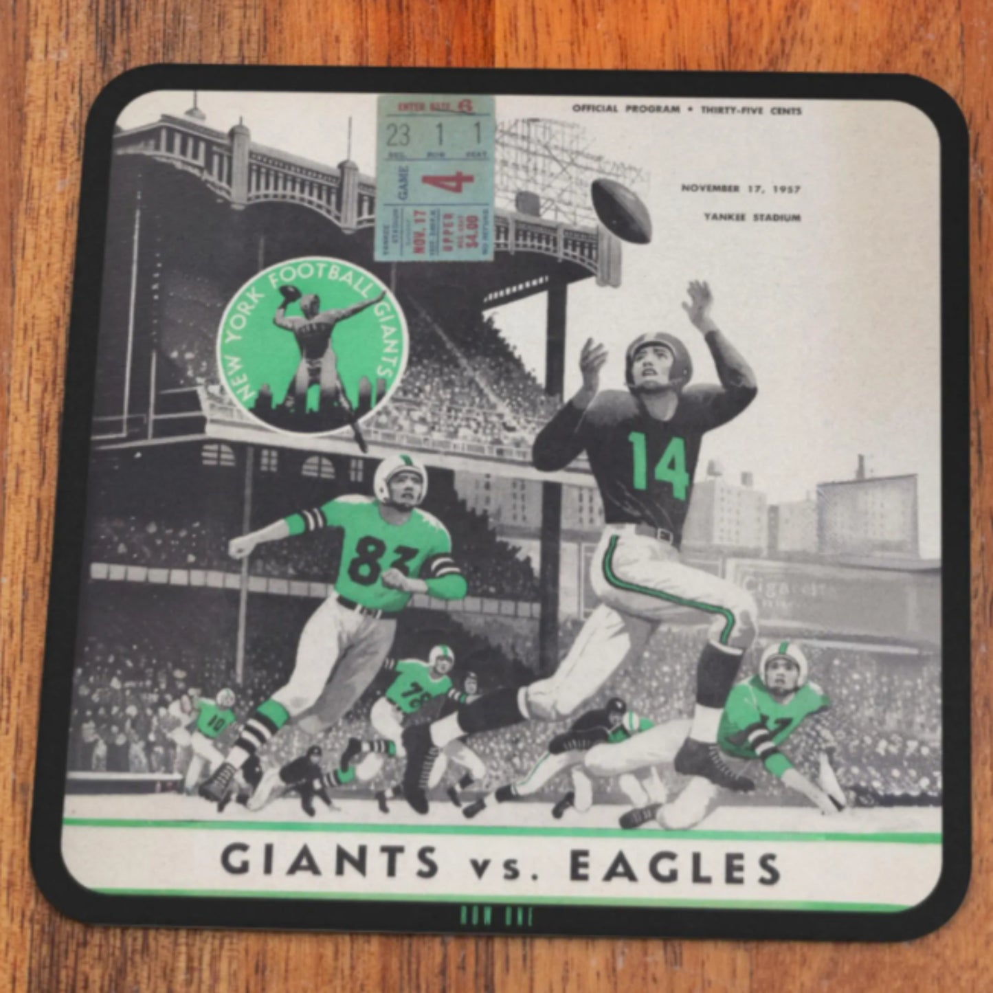 1957 New York Giants vs. Philadelphia Eagles Coasters