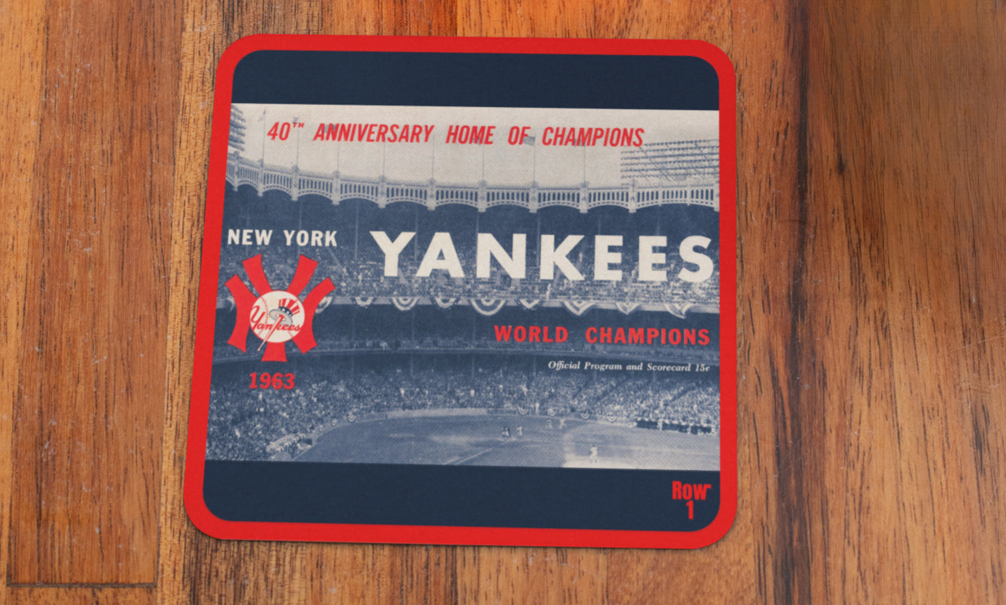 1963 New York Yankees Baseball Scorecard Drink Coasters from Row One Brand