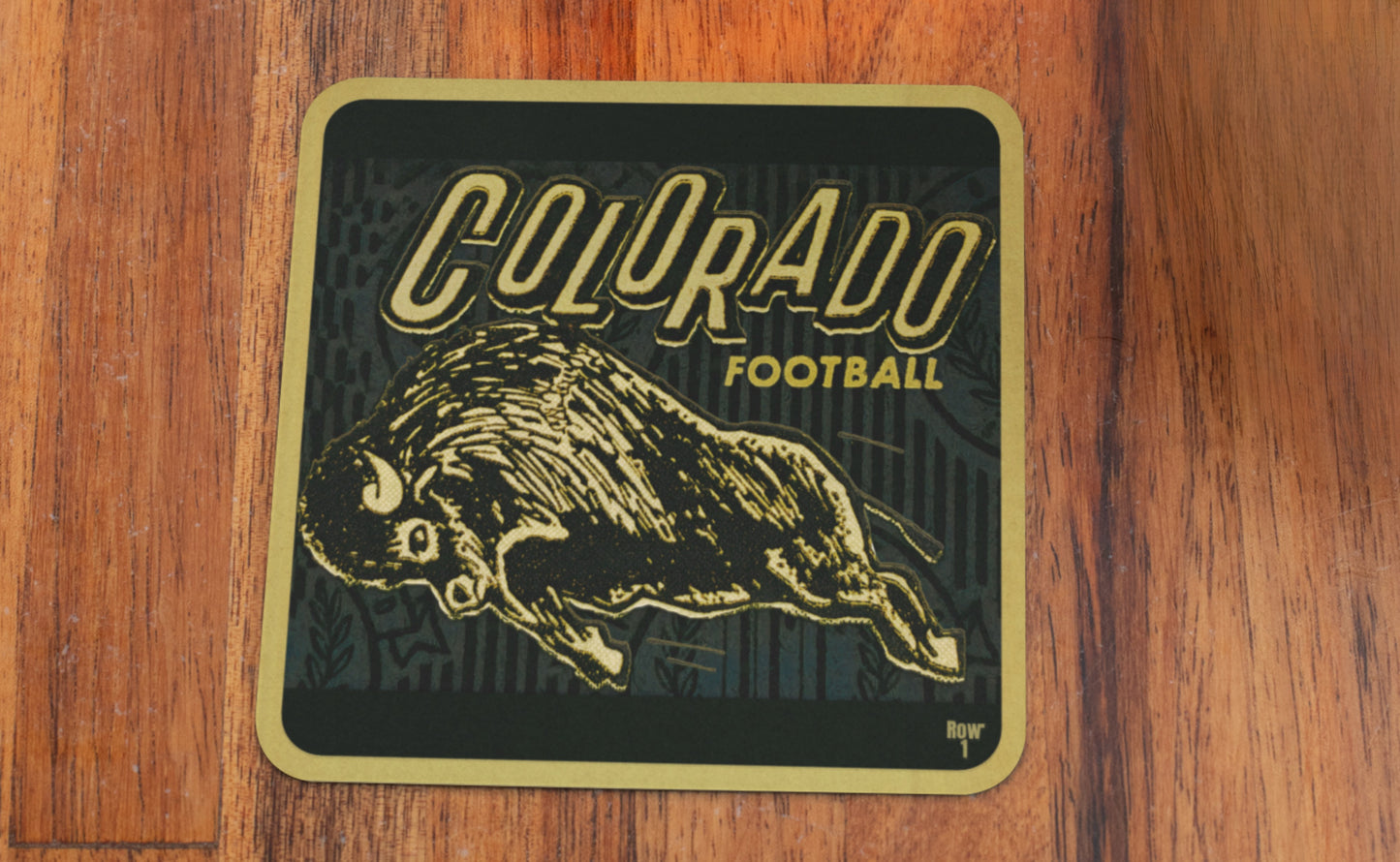 College Football Ticket Drink Coasters | Row One Brand 1964 Colorado Football Art Coaster Set