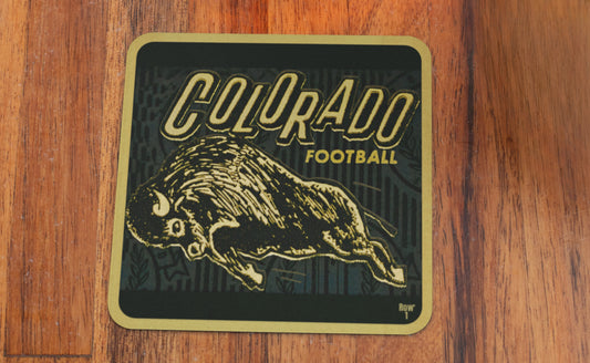 College Football Ticket Drink Coasters | Row One Brand 1964 Colorado Football Art Coaster Set