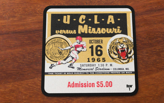 1965 UCLA Bruins vs. Missouri Tigers Ticket Stub Coasters