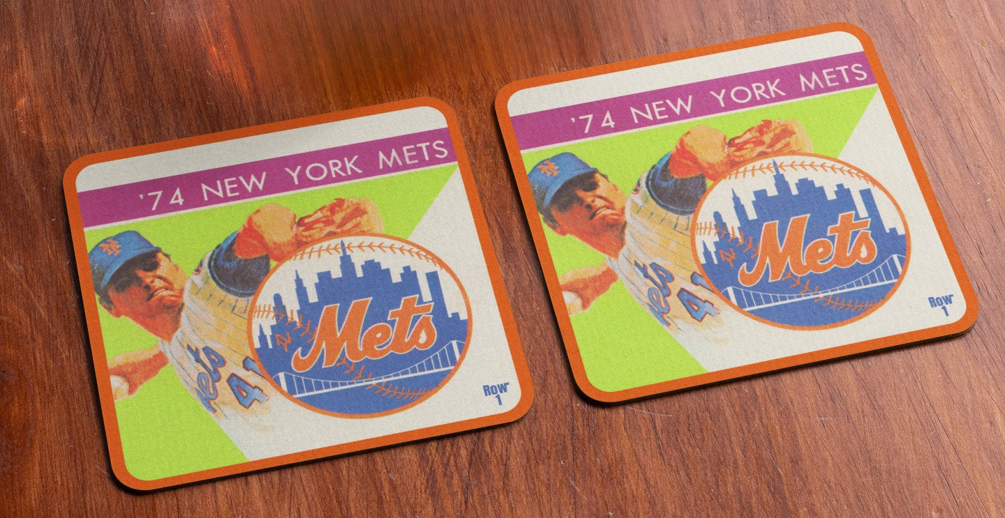 1974 New York Mets Art Drink Coasters