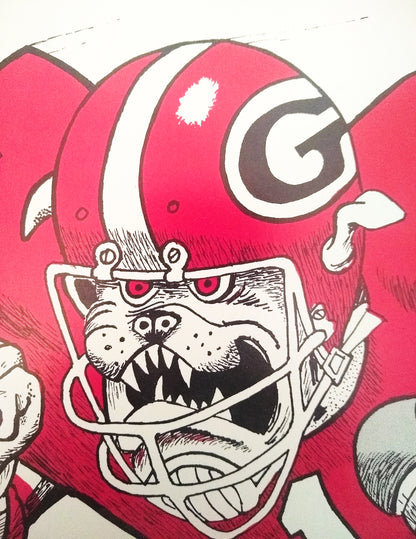 1981 Jack Davis Georgia Bulldogs Football Art Print