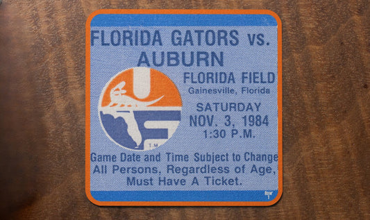 1984 Auburn vs. Florida Football Ticket Coasters