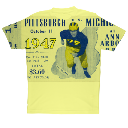 Ticket Stub Tees | Row One Brand Vintage 1947 Michigan Wolverines Football Ticket Stub Print Shirt