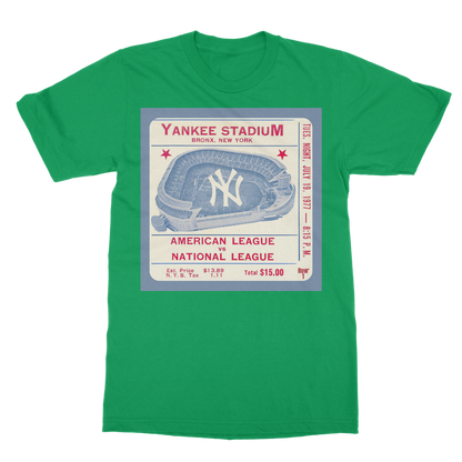 1977 New York Yankees Ticket Stub Classic Heavy Cotton Adult T-Shirt
