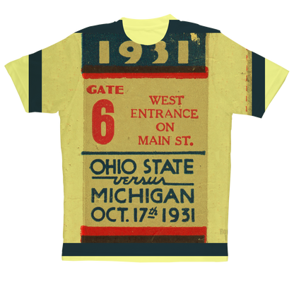 1931 Ohio State vs. Michigan Football Ticket Sublimation Performance Adult T-Shirt
