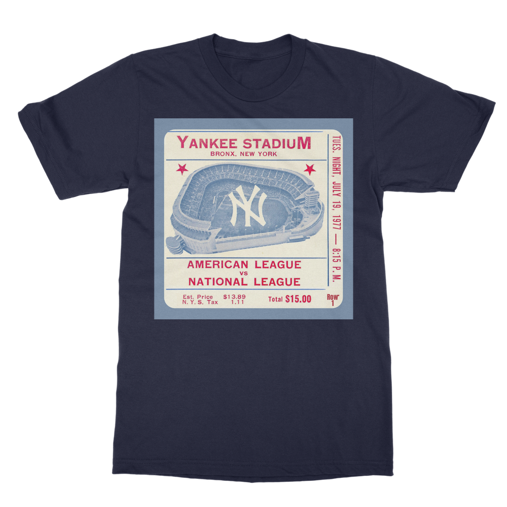 1977 New York Yankees Ticket Stub Classic Heavy Cotton Adult T-Shirt