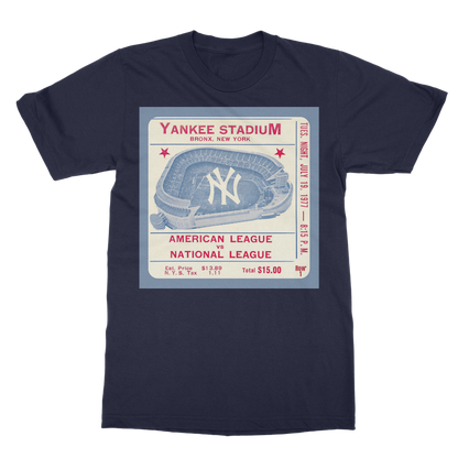 1977 New York Yankees Ticket Stub Classic Heavy Cotton Adult T-Shirt