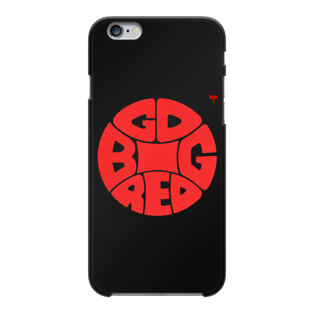 Retro Big Red Basketball Black Hard Phone Case