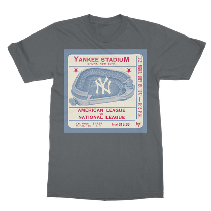 1977 New York Yankees Ticket Stub Classic Heavy Cotton Adult T-Shirt