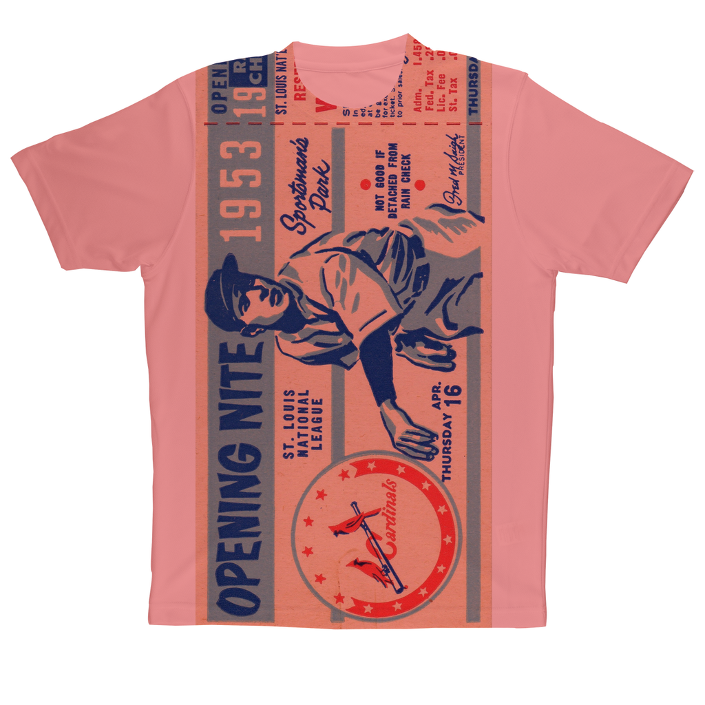 1953 St. Louis Cardinals Ticket Sublimation Performance Adult T-Shirt