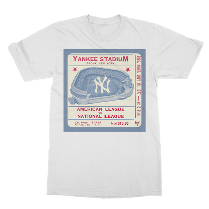 1977 New York Yankees Ticket Stub Classic Heavy Cotton Adult T-Shirt