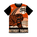 1939 Detroit Tigers Scorecard Cover Art Tee with Briggs Stadium and Tiger Graphics | Row One Brand | Historic Sports Apparel