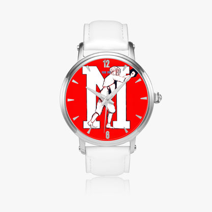Row One Brand vintage early 1900s Ole Miss Rebels baseball art watch with white leather band