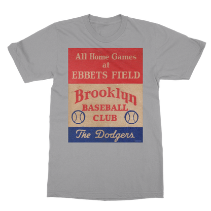 1939 Brooklyn Dodgers Baseball Club Art Tee | Row One Brand Vintage Sports T-Shirts with Historic Ornamental Graphic Designs Created from Real Sports Memorabilia