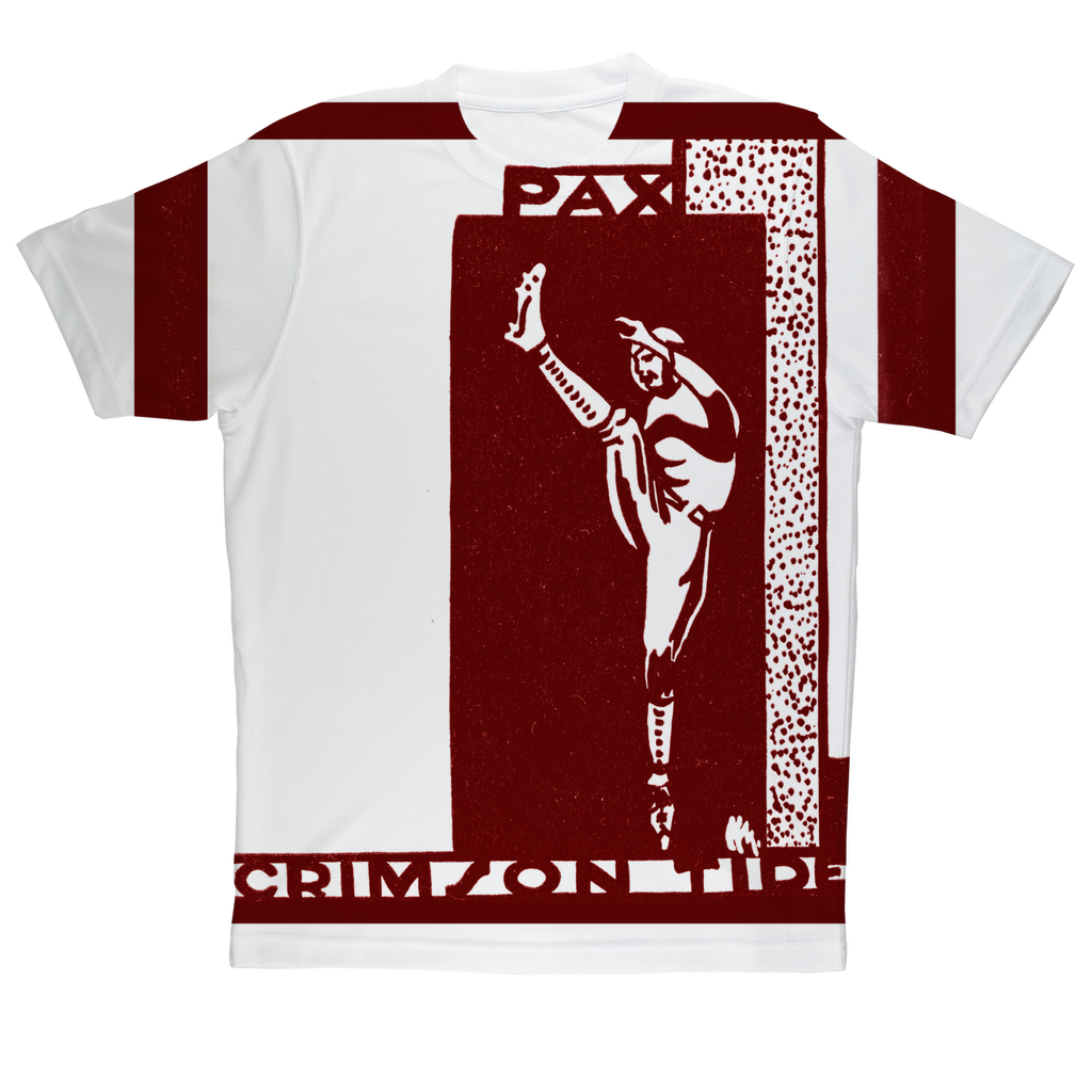 1930 Pax Crimson Tide Football Art Tee with Ornamental Graphics Created from 1930 Rose Bowl Dance Card Art | Row One Brand Vintage College Football Tees |