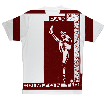 1930 Pax Crimson Tide Football Art Tee with Ornamental Graphics Created from 1930 Rose Bowl Dance Card Art | Row One Brand Vintage College Football Tees |