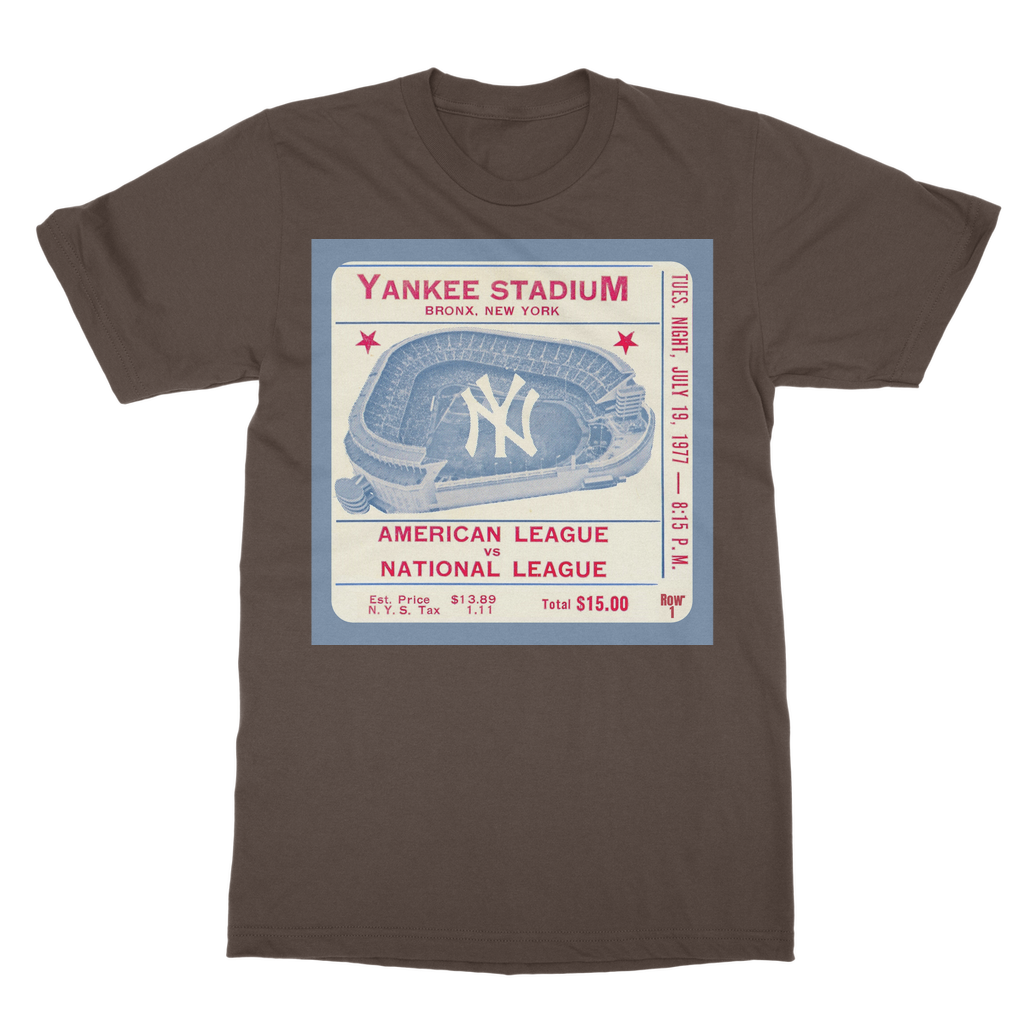 1977 New York Yankees Ticket Stub Classic Heavy Cotton Adult T-Shirt