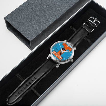 Row One Brand vintage Illinois football art watch with leather band in a box