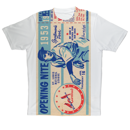 1953 St. Louis Cardinals Ticket Sublimation Performance Adult T-Shirt