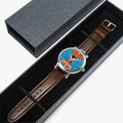 Row One Brand vintage Illinois football art watch with leather band