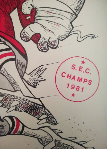 1981 Jack Davis Georgia Bulldogs Football Art Print