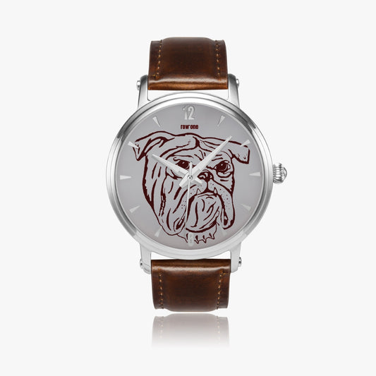 Vintage college bulldog art watch with 1960s cartoon bulldog art