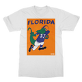 1951 Florida Gator Football Cartoon Art T-Shirt | Row One Brand Vintage College Tees | Apparel with Historic Sports Memorabilia Ornamental Graphic Designs