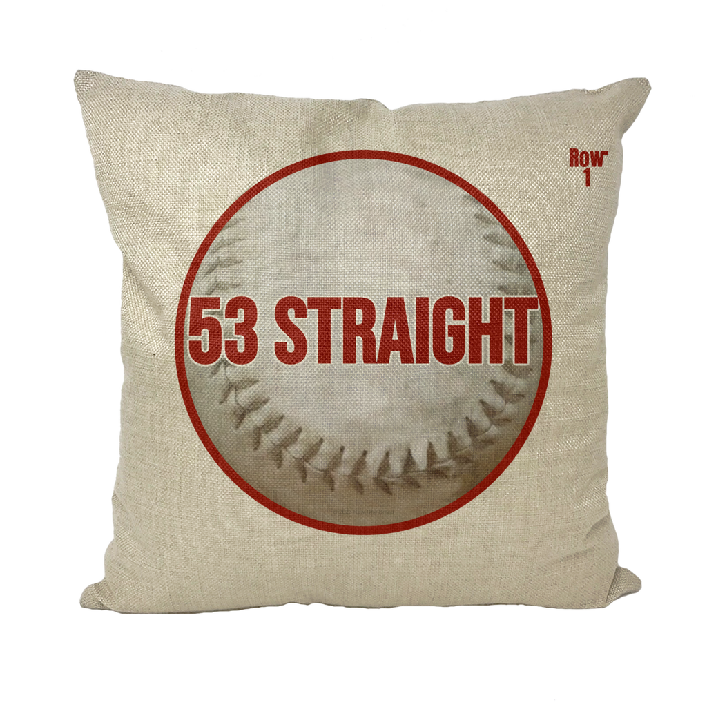 53 Straight Softball Throw Pillow