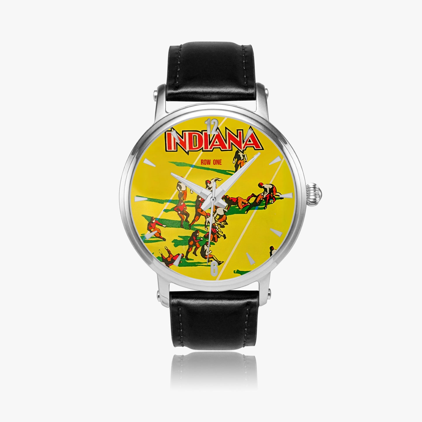 Vintage 1930 Indiana Hoosiers Football Program Cover Art Watch with black leather band