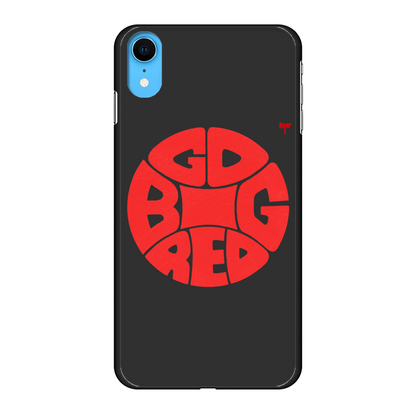 Retro Big Red Basketball Black Hard Phone Case