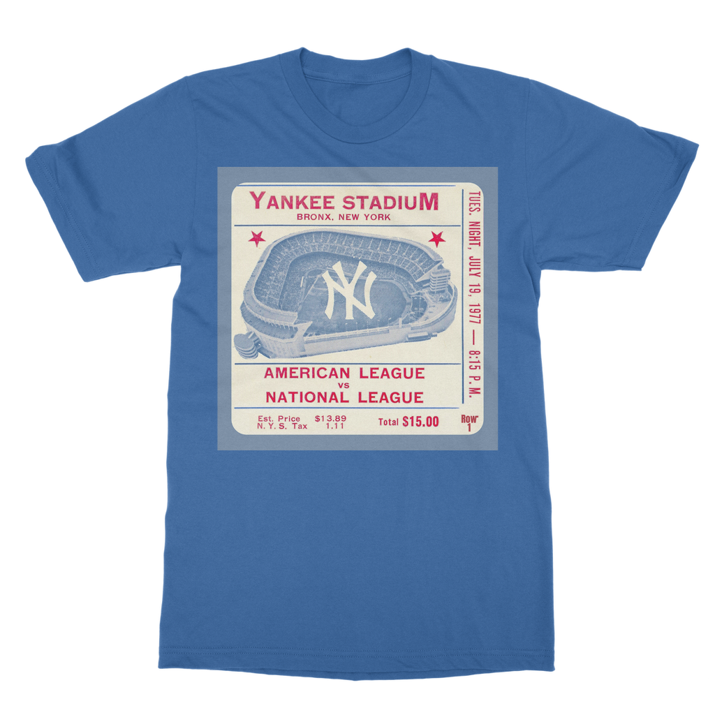 1977 New York Yankees Ticket Stub Classic Heavy Cotton Adult T-Shirt