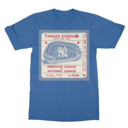 1977 New York Yankees Ticket Stub Classic Heavy Cotton Adult T-Shirt
