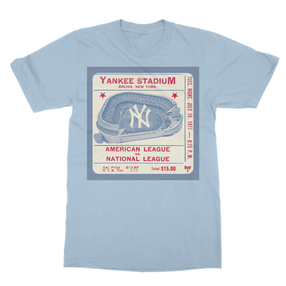 1977 New York Yankees Ticket Stub Classic Heavy Cotton Adult T-Shirt
