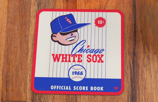 Chicago Father's Day Gift Ideas | 1955 White Sox Score Book Art Coasters | Row One Brand