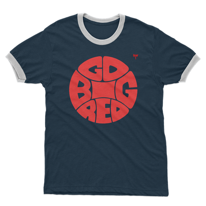 Retro Seventies Big Red Basketball Adult Ringer T-Shirt