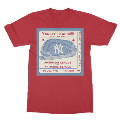 1977 New York Yankees Ticket Stub Classic Heavy Cotton Adult T-Shirt