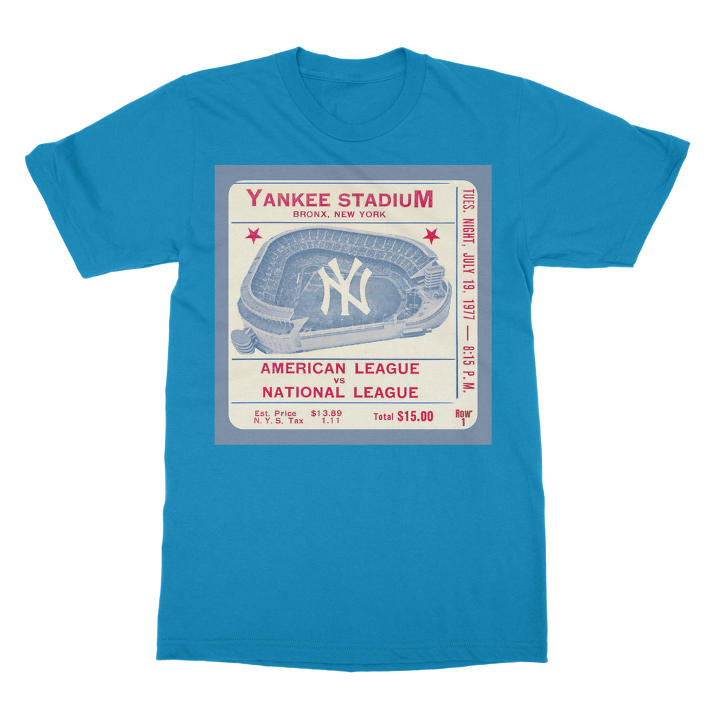 1977 New York Yankees Ticket Stub Classic Heavy Cotton Adult T-Shirt